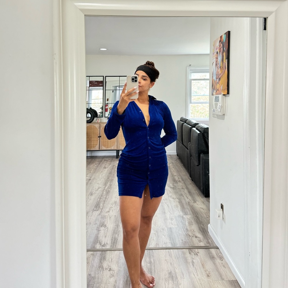 Royal blue Lon sleeve mini dress